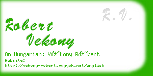 robert vekony business card